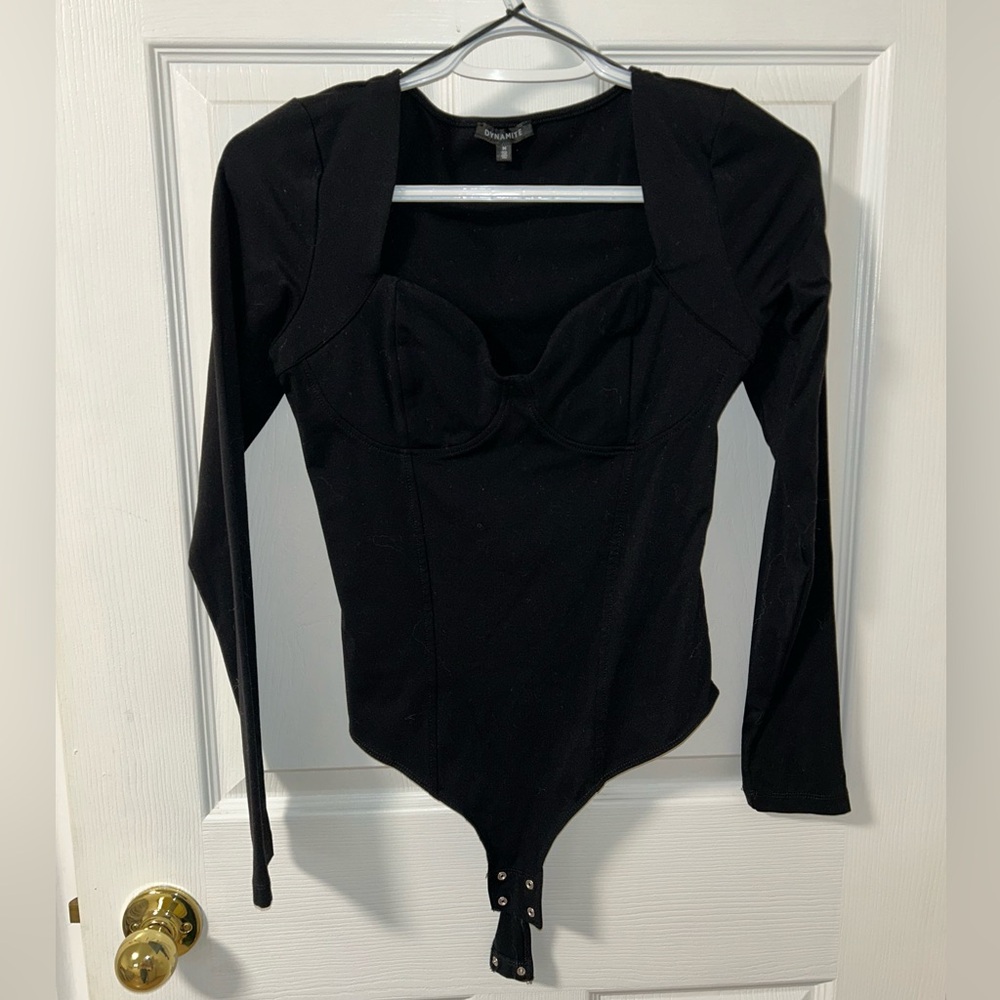 Dynamite Black Long Sleeve Bodysuit